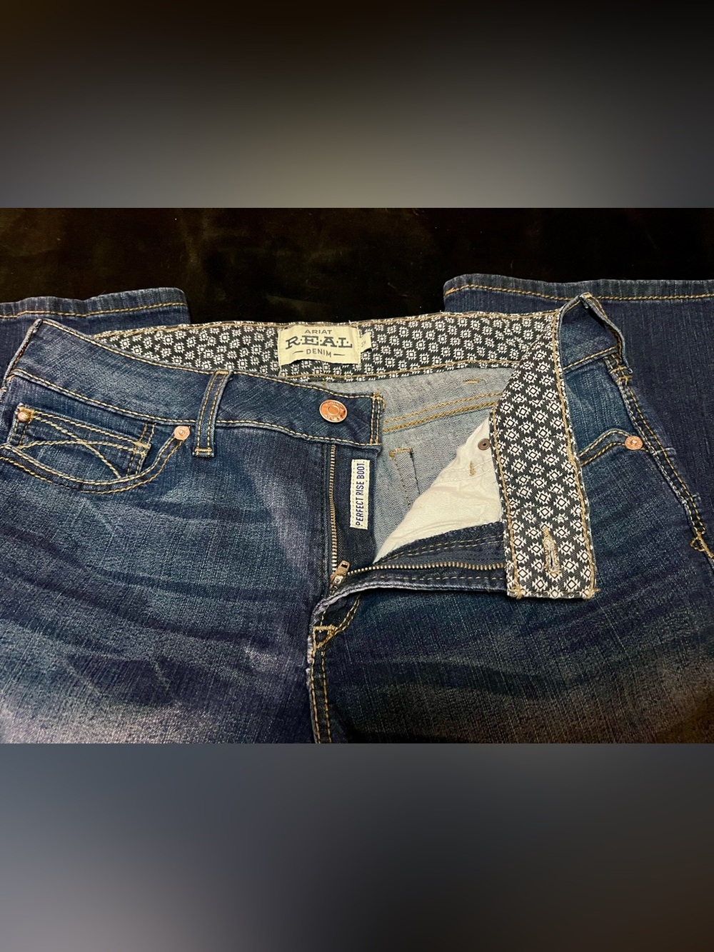 ARIAT R E A L DENIM WOMANS PERFECT RISE BOOT JEANS